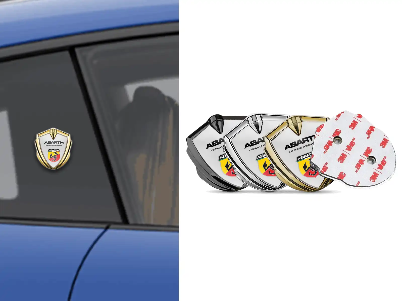 Fiat Abarth Abzeichen Selbstklebend Luxus Design Glänzendes Metall
